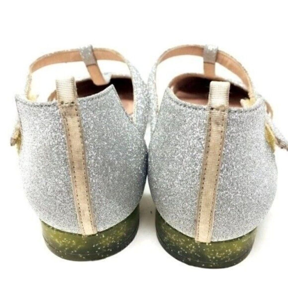 Sarah Jessica Parker womans silver glittery sandals 6 BoxE - Picture 5 of 8